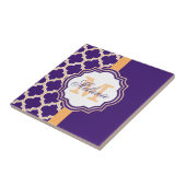 Carreau Monogramme de Quatrefoil pourpre (Côté)