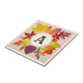 Carreau monogramme des feuilles d'automne (Côté)