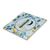 Carreau Monogramme d'or de la Marine Feuille moderne "Lett (Côté)