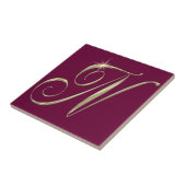 Carreau Monogramme d'or N initiales marchandise (Côté)