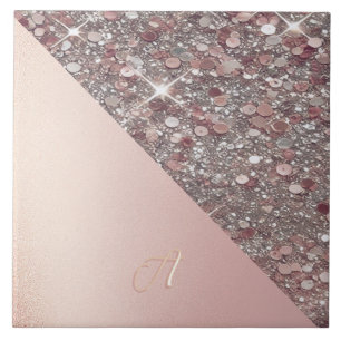 Carreau Monogramme élégant en or rose