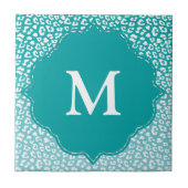 Carreau Monogramme Empreinte de léopard Turquoise (Devant)