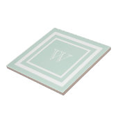 Carreau Monogramme encadré de blanc et de vert écume de me (Côté)