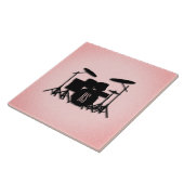 Carreau Monogramme Ensemble de musique Design rose (Côté)