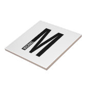 Carreau Monogramme et nom personnalisés modernes (Côté)
