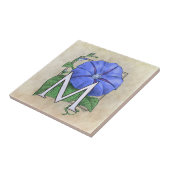 Carreau Monogramme floral de fleur de matin (Côté)