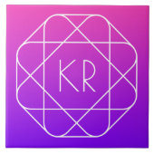 Carreau Monogramme géométrique cool | Violette violette ma (Devant)