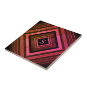 Carreau Monogramme géométrique rose rustique Carré moderne (Côté)