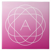 Carreau Monogramme géométrique semblable à une fleur | Omb (Devant)