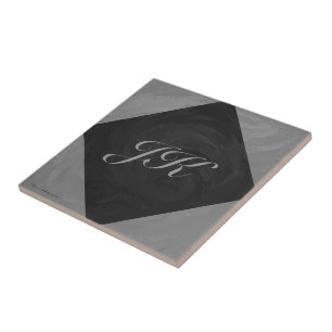 Carreau Monogramme gris ardoise