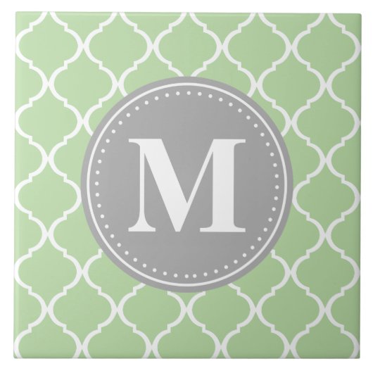 Carreau Monogramme Gris de lattice marocain (Devant)