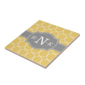 Carreau Monogramme gris Motif du cercle jaune fille (Côté)