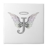 Carreau Monogramme initial de la lettre J avec des ailes (Devant)