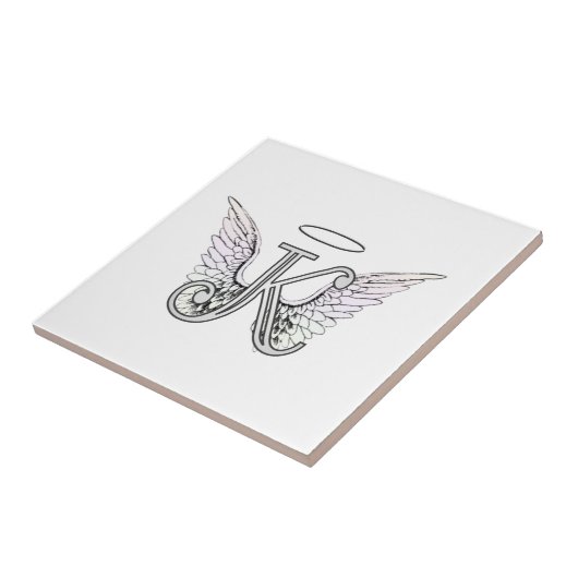 Carreau Monogramme initial de la lettre K avec des ailes (Côté)