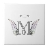 Carreau Monogramme initial de la lettre M avec des ailes (Devant)