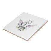 Carreau Monogramme initial de la lettre T avec des ailes (Côté)