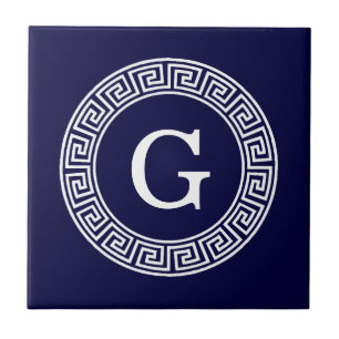 Carreau Monogramme initial du cadre de la ligne de la clé