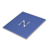 Carreau Monogramme initial manuscrit propre nom bleu (Côté)