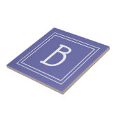 Carreau Monogramme Initial Moderne Bleu Pervenche (Côté)