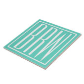 Carreau Monogramme Initiales 3 Moderne Gras | Blanc Sur Aq (Côté)