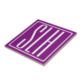 Carreau Monogramme Initiales 3 Moderne Gras | Blanc & Viol (Côté)