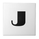 Carreau monogramme "J"<br><div class="desc">monogramme "J",  noir sur blanc.</div>