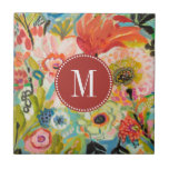 Carreau Monogramme| Jardin secret Floral III<br><div class="desc">Jardin secret Floral III par Karen Fields</div>