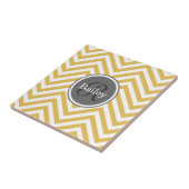 Carreau Monogramme jaune Chevron (Côté)