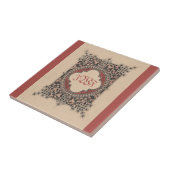 Carreau Monogramme médiéval Noeuds celtiques Art floral Vi (Côté)