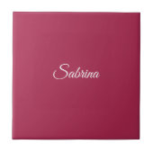 Carreau Monogramme minimaliste rose cerise rose (Devant)
