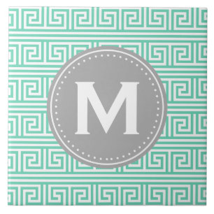 Carreau Monogramme Moderne Monnaie grecque Motif clé