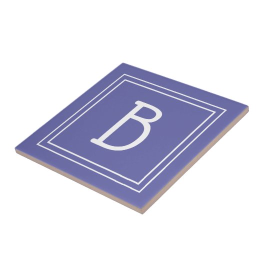 Carreau Monogramme moderne Premier périphérique bleu (Côté)