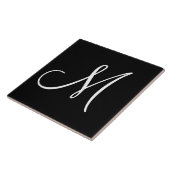 Carreau MONOGRAMME: Monogramme noir et blanc M, (Côté)