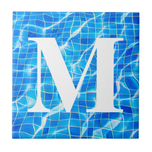 Carreau Monogramme Monogramme Piscine Bleue Aquatique
