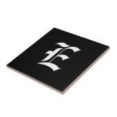Carreau Monogramme noir et blanc E initial, (Côté)