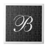 Carreau Monogramme noir et blanc moderne (Devant)