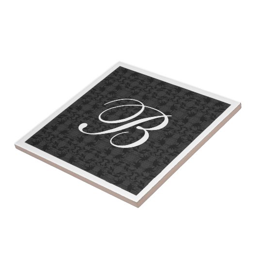 Carreau Monogramme noir et blanc moderne (Côté)