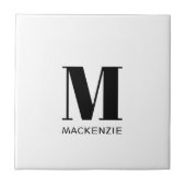 Carreau Monogramme Nom initial Simple (Devant)