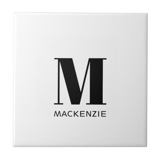 Carreau Monogramme Nom initial Simple (Devant)