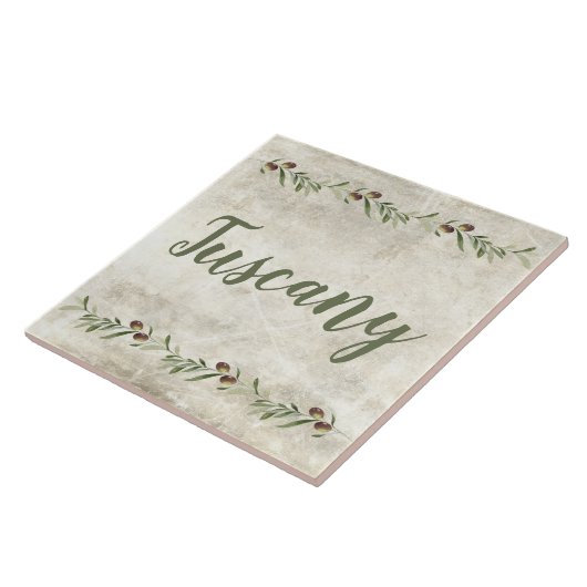 Carreau Monogramme Olive Garland Rustic Green Toscane (Côté)