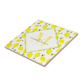 Carreau Monogramme ombre + citron jaune + vert + blanc (Côté)