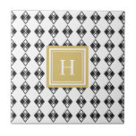 Carreau Monogramme or noir blanc arlequin motif<br><div class="desc">Monogramme or noir blanc arlequin motif</div>