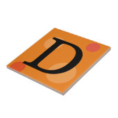 CARREAU MONOGRAMME ORANGE ET TITRES POIS (Côté)