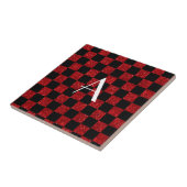 Carreau Monogramme parties scintillant rouge et noire à da (Côté)