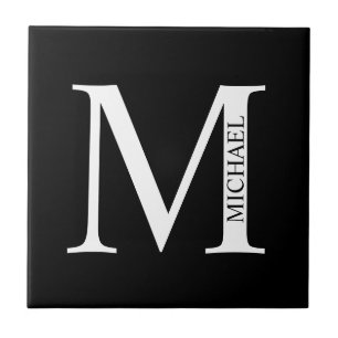 Carreau Monogramme personnalisé et vignette de nom