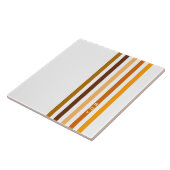 Carreau Monogramme rayures verticales orange marron clair (Côté)