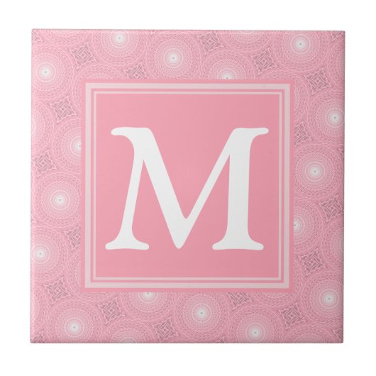 Carreau Monogramme rose cercles motif (Devant)