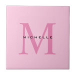 Carreau Monogramme Rose Votre Nom Cadeau Spécial Bien-Aimé<br><div class="desc">Un cadeau spécial pour vos proches avec un design simple,  unique et parfait. Ou un cadeau utile et durable pour vous rendre heureux.</div>