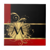 Carreau Monogramme rouge noir et or (Devant)