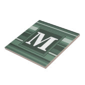 Carreau Monogramme sauge bandes vertes (Côté)